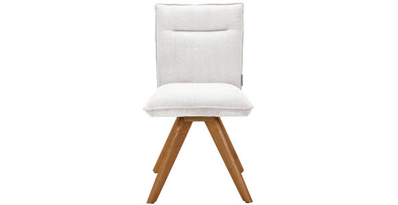 STUHL in Holz, Textil Creme - Wildeiche/Creme, Design, Holz/Textil (47/87/62cm) - Johann Jakob