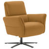 RELAXSESSEL Echtleder Relaxfunktion, Kopfteilverstellung, Nackenkissen    - Currygelb/Schwarz, Design, Leder/Metall (81/118/82cm) - Schöner Wohnen