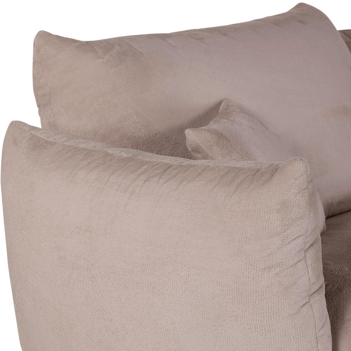 BIG SOFFA i plysch beige  - beige/svart, Klassisk, textil/plast (240/78/107cm) - MID.YOU