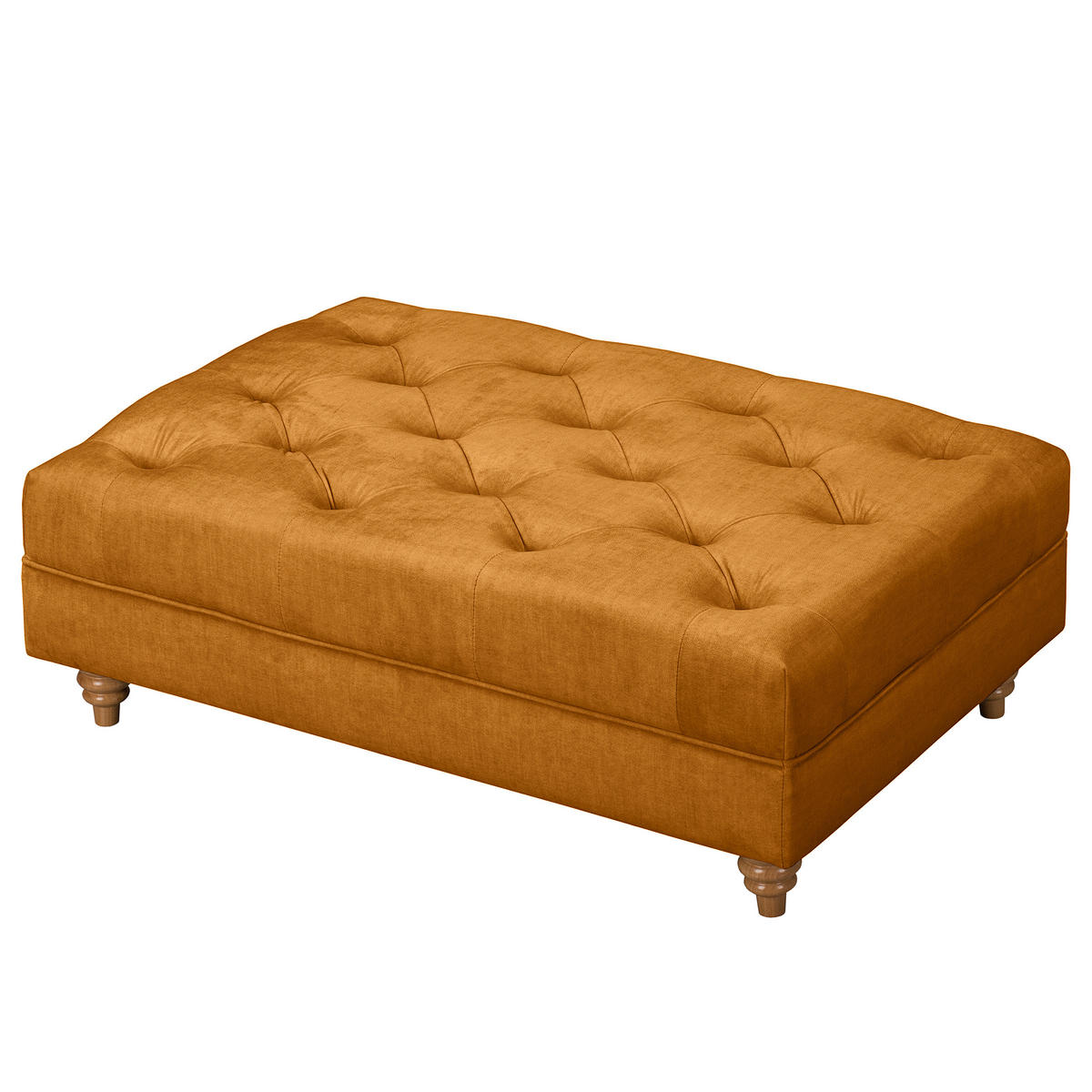 HOCKER Laura Mikrofaser Bernsteinfarben  - Bernsteinfarben/Braun, Design, Holz/Textil (96/35/62cm) - P & B