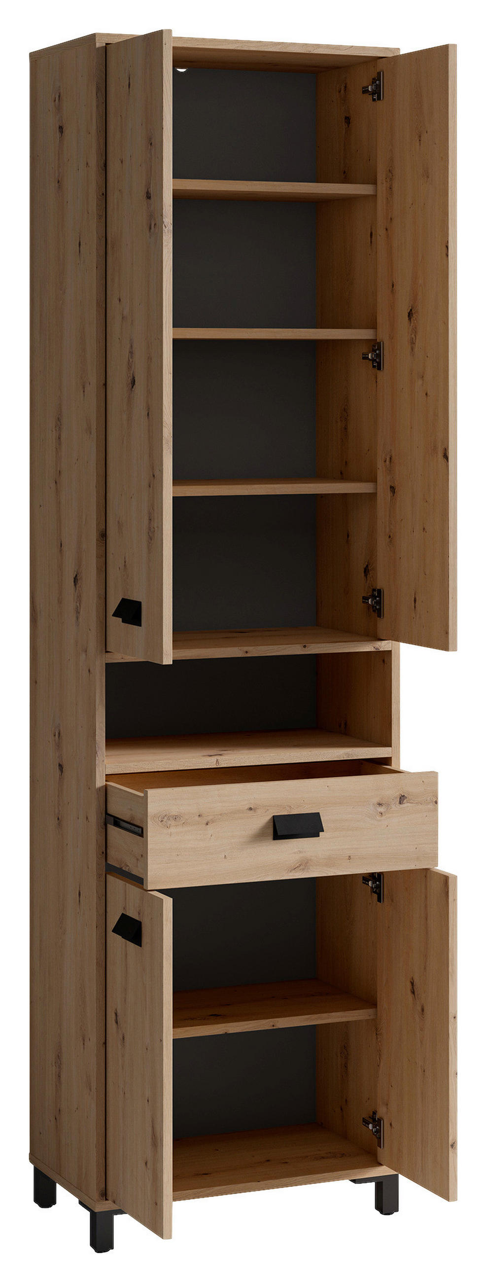 HOCHSCHRANK 54/193/31 cm  - Anthrazit/Schwarz, MODERN, Holzwerkstoff/Kunststoff (54/193/31cm) - MID.YOU