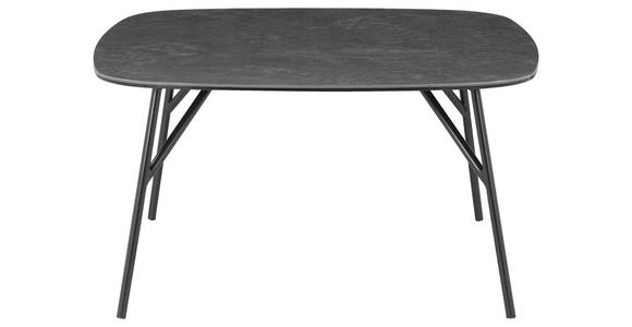 COUCHTISCH Klarglas 75/75/40 cm quadratisch Grau, Schwarz - Schwarz/Grau, Basics, Glas/Keramik (75/75/40cm) - Xora