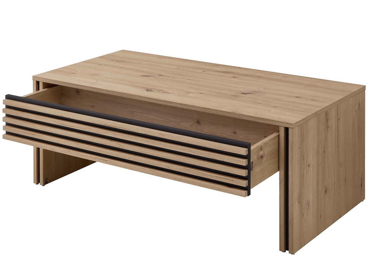 COUCHTISCH 60/110/42 cm rechteckig Schwarz, Eiche Artisan  - Schwarz/Eiche Artisan, Design, Holzwerkstoff (60/110/42cm) - MID.YOU