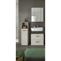 BADEZIMMER 3-teilig  in 90 cm  - Kaschmir/Schwarz, Trend, Glas/Holzwerkstoff (90cm) - MID.YOU