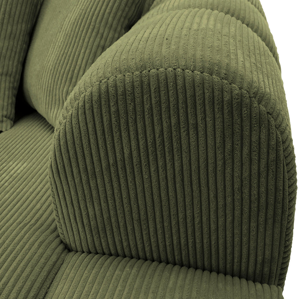 ECKSOFA Dunkelgrün Cord Zierkissen, Rücken echt  - Dunkelgrün/Schwarz, KONVENTIONELL, Kunststoff/Textil (313/162cm) - Carryhome