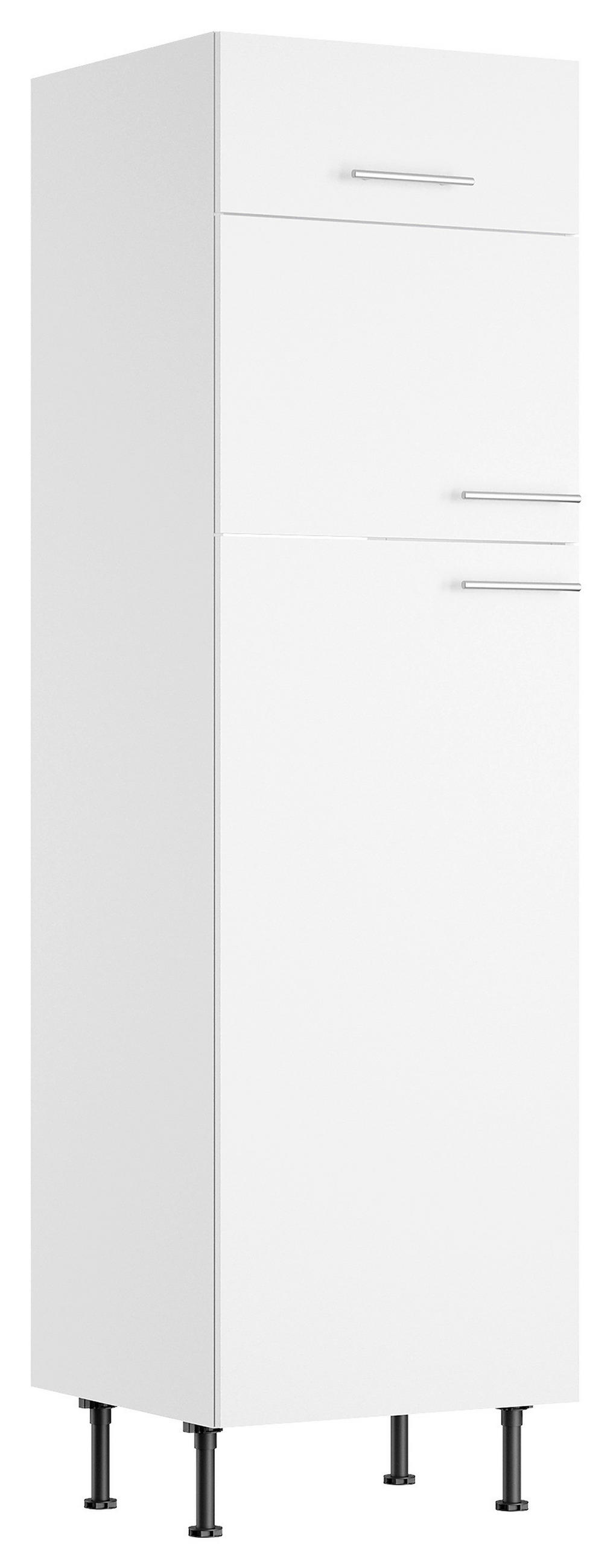 GERÄTEUMBAUSCHRANK 60/211,8/58,1 cm  in Weiß  - Edelstahlfarben/Weiß, Basics, Holzwerkstoff/Metall (60/211,8/58,1cm) - Optifit