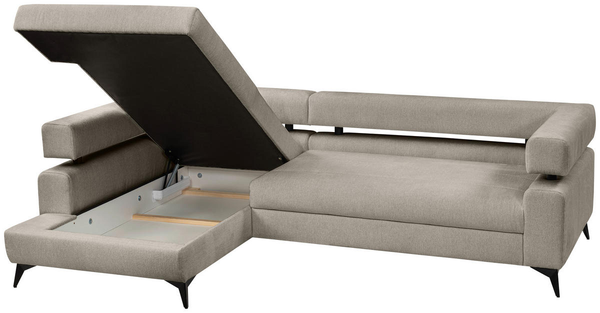 ROHOVÁ SEDAČKA, textil,  - černá, Konvenční, kov/textil (184/265cm) - Hom`in