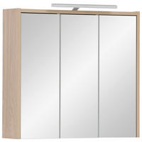 SPIEGELSCHRANK 65/64/16 cm  - Eichefarben, MODERN, Glas/Holzwerkstoff (65/64/16cm) - MID.YOU