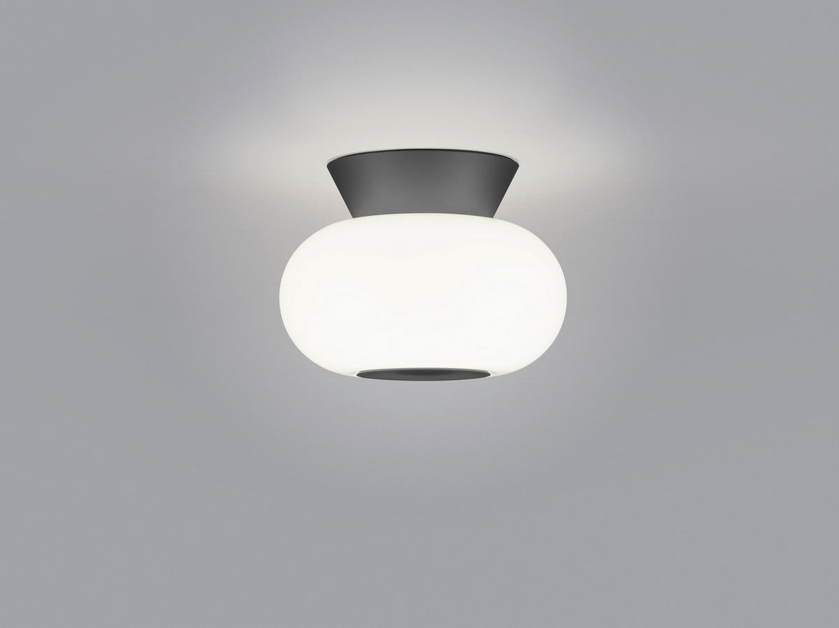 LED-DECKENLEUCHTE Sapo 20/14,5 cm   - Schwarz, Design, Glas/Metall (20/14,5cm) - Helestra