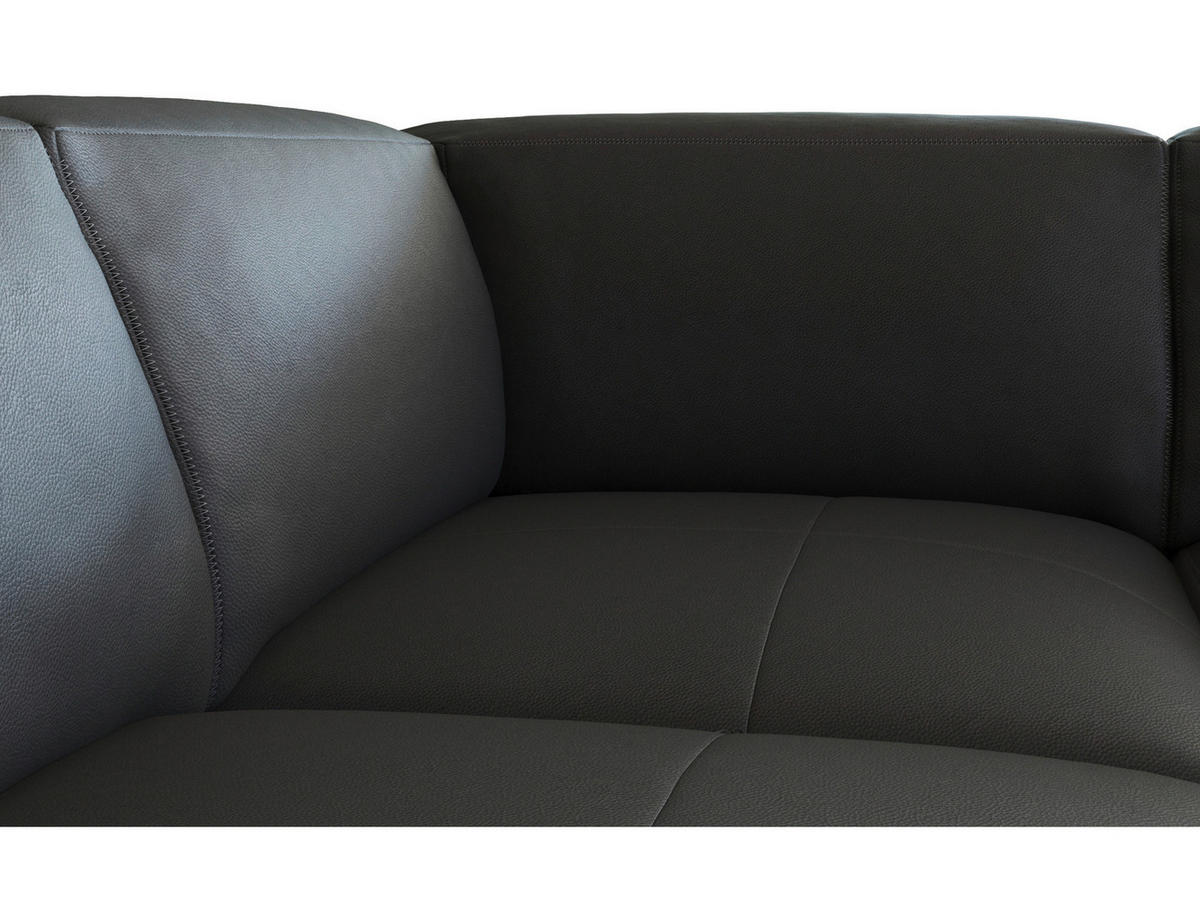 CloseUp von Livetastic ECKSOFA Schwarz Echtleder.