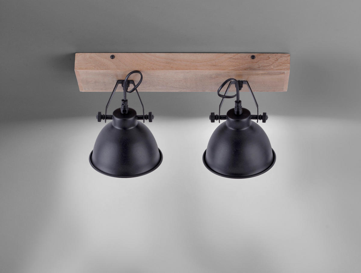 DECKENLEUCHTE SAMIA 44/22/22 cm   - Schwarz, Trend, Holz/Metall (44/22/22cm)