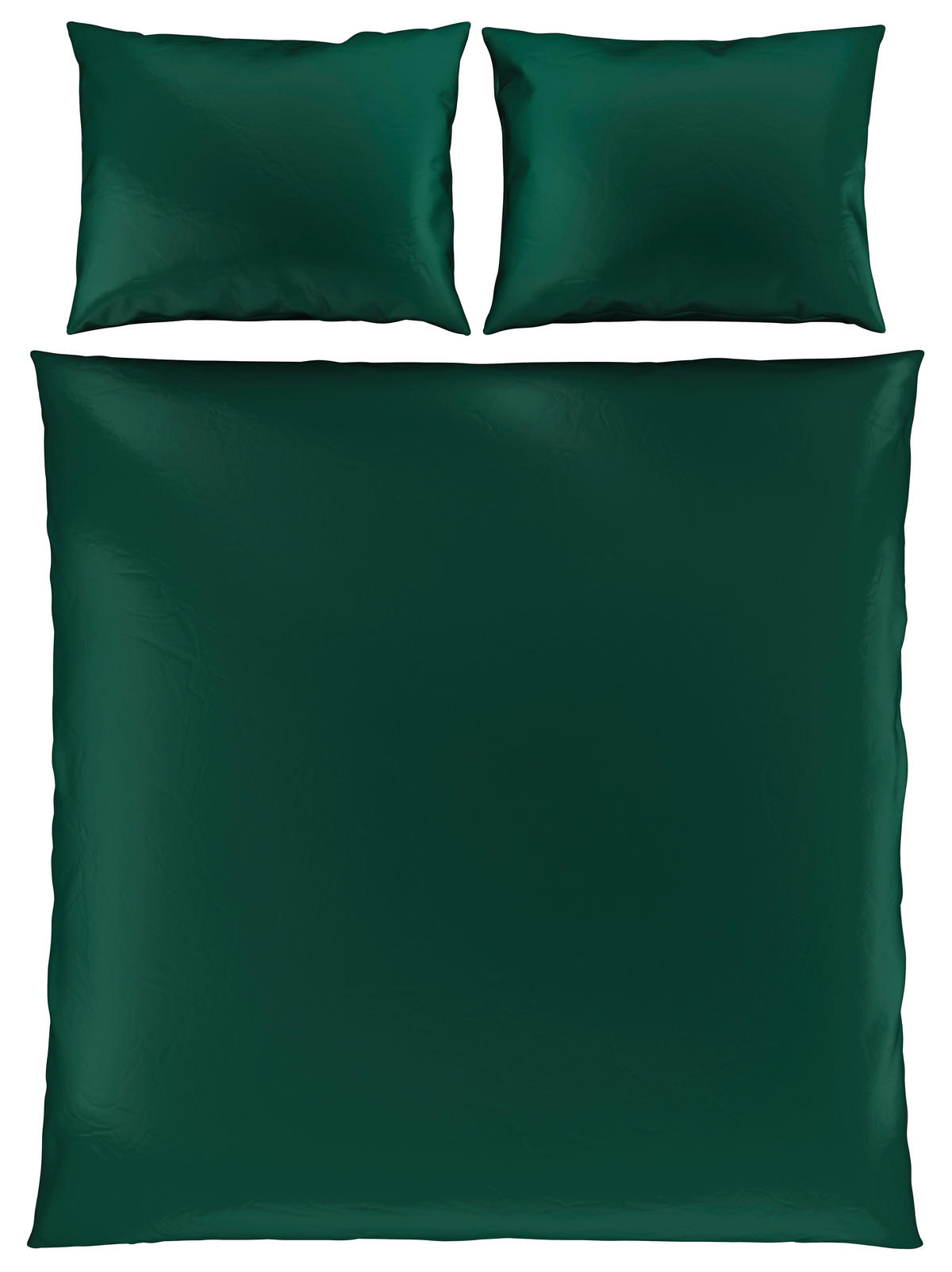 POSTEĽNÁ BIELIZEŇ, satén, tmavozelená, 200/200 cm - tmavozelená, Basics, textil (200/200cm) - Novel