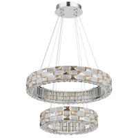 LED-HÄNGELEUCHTE Lidia 61/120 cm  - Klar/Chromfarben, Design, Glas/Metall (61/120cm) - Globo