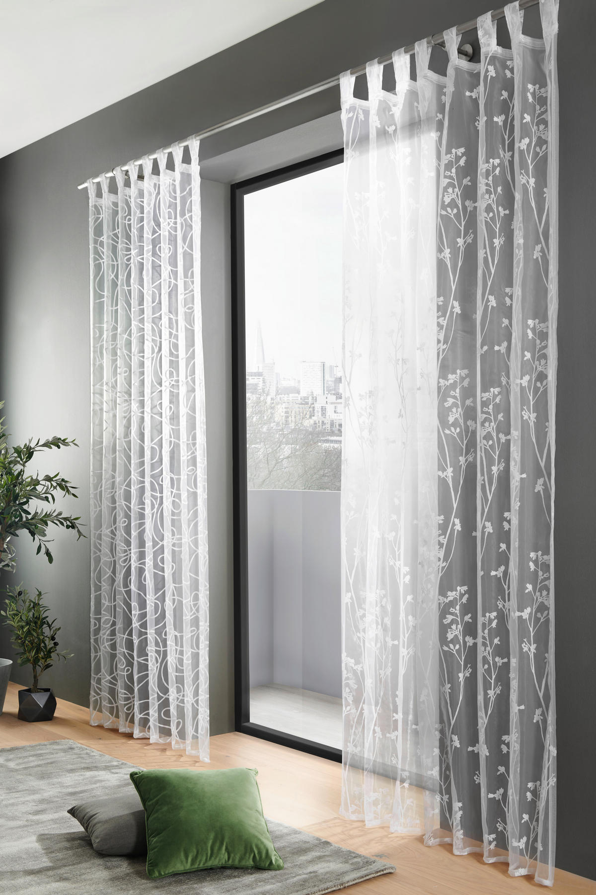 FÜLES FÜGGÖNY áttetsző  - fehér, Konventionell, textil (140/245cm) - Boxxx