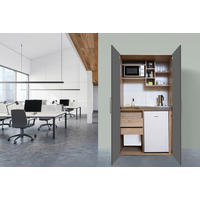 SCHRANKKÜCHE  104/193/67 cm  in Grau, Eichefarben  - Edelstahlfarben/Eichefarben, Basics, Holzwerkstoff/Metall (104/193/67cm) - Respekta