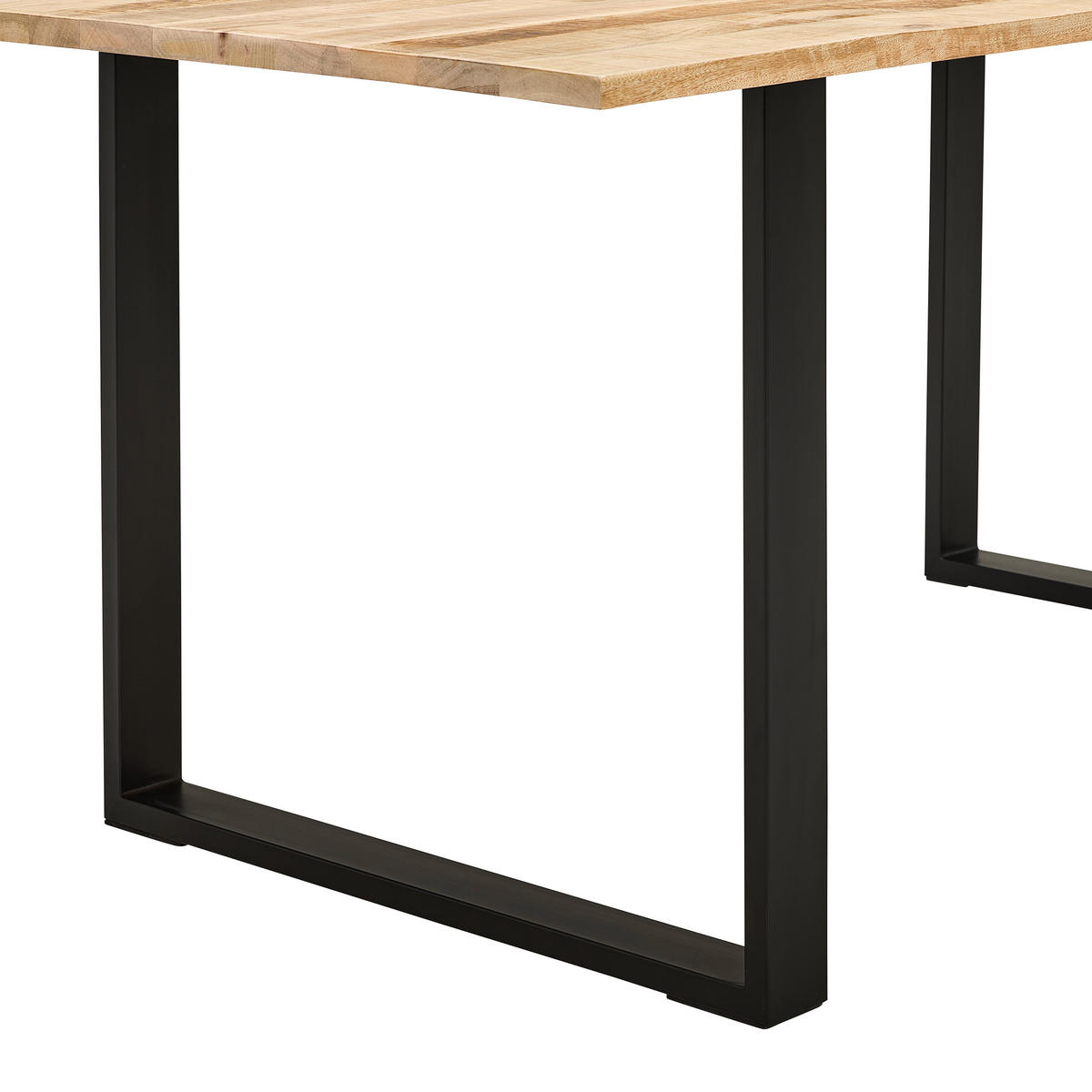 ESSTISCH Mangoholz vollmassiv rechteckig Naturfarben, Schwarz  - Schwarz/Naturfarben, LIFESTYLE, Holz/Metall (180/90/76cm) - Landscape