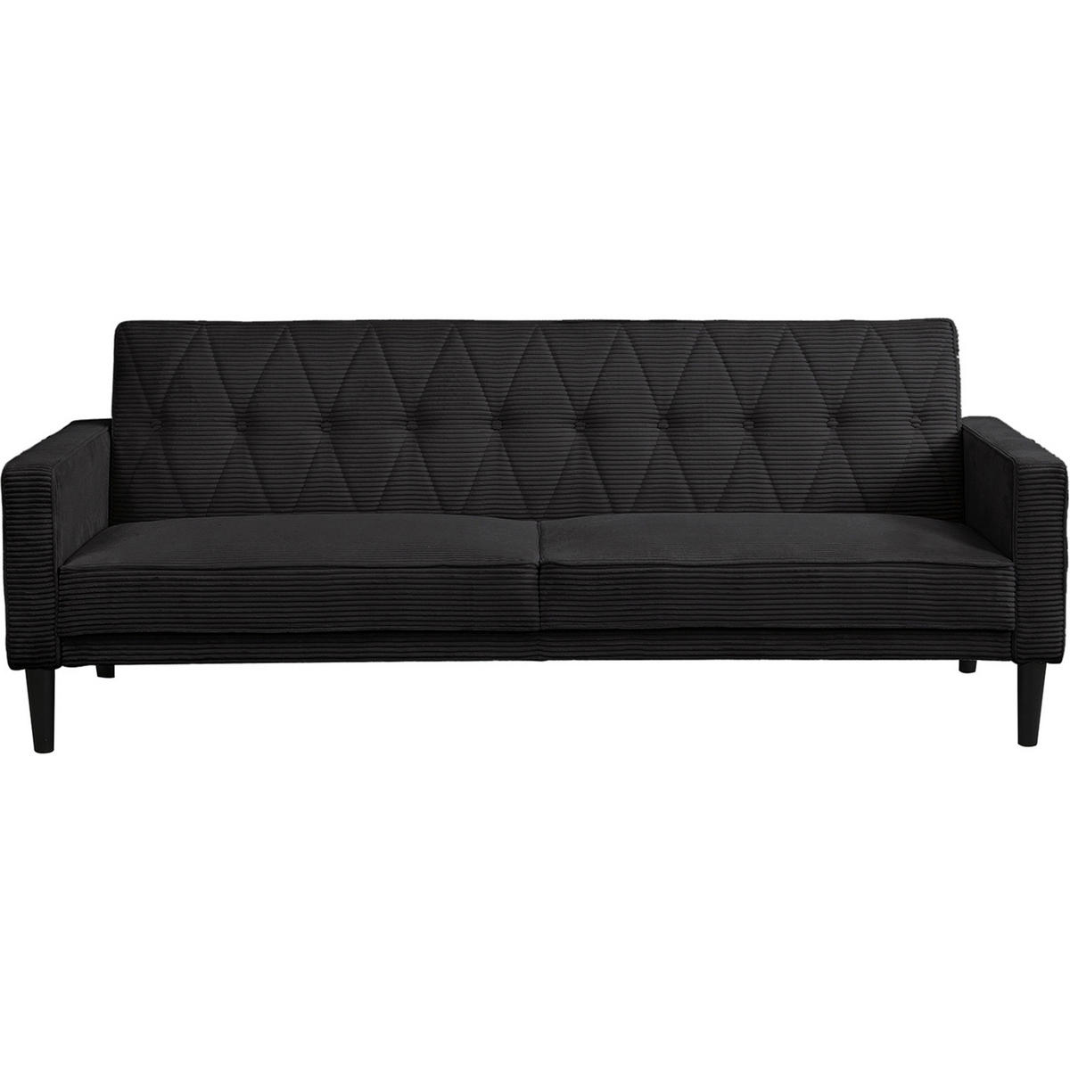 SCHLAFSOFA Cord Anthrazit  - Anthrazit/Braun, Basics, Holz/Textil (213/81/86cm) - Livetastic