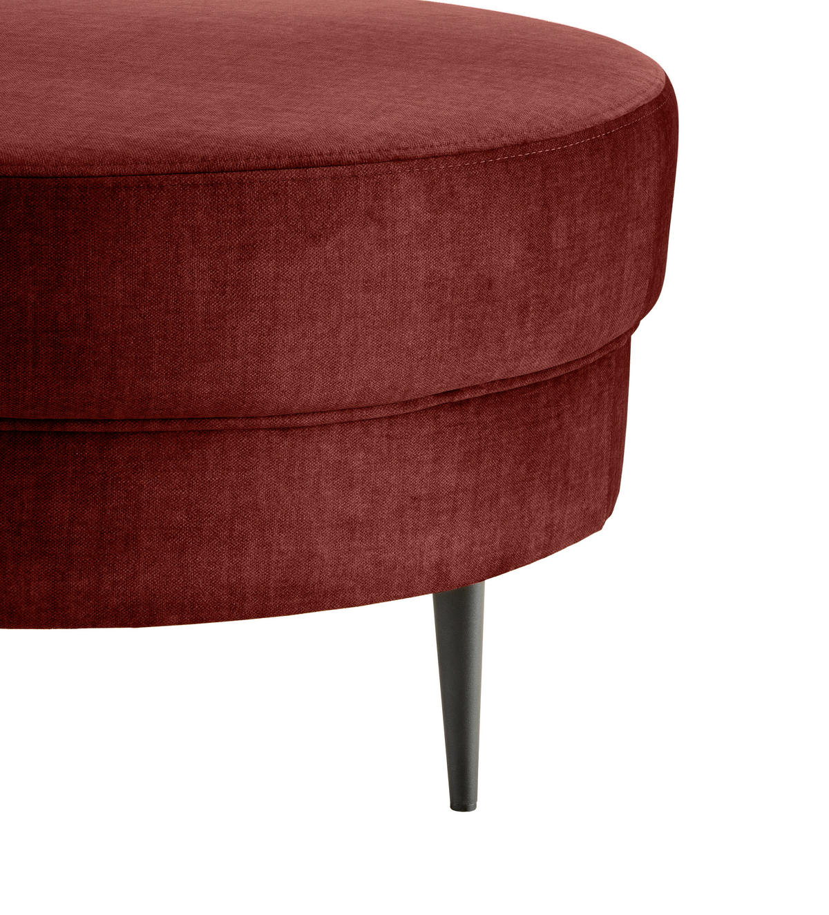 HOCKER in Textil Koralle  - Koralle/Schwarz, Modern, Textil/Metall (80/43cm) - Livetastic