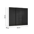 SCHWEBETÜRENSCHRANK  in Schwarz, Weiß  - Schwarz/Weiß, KONVENTIONELL, Glas/Holzwerkstoff (242/223/68cm) - Novel