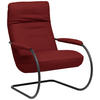 SESSEL in Echtleder Rot  - Rot/Schwarz, Design, Leder/Metall (80/104/99cm) - Koinor