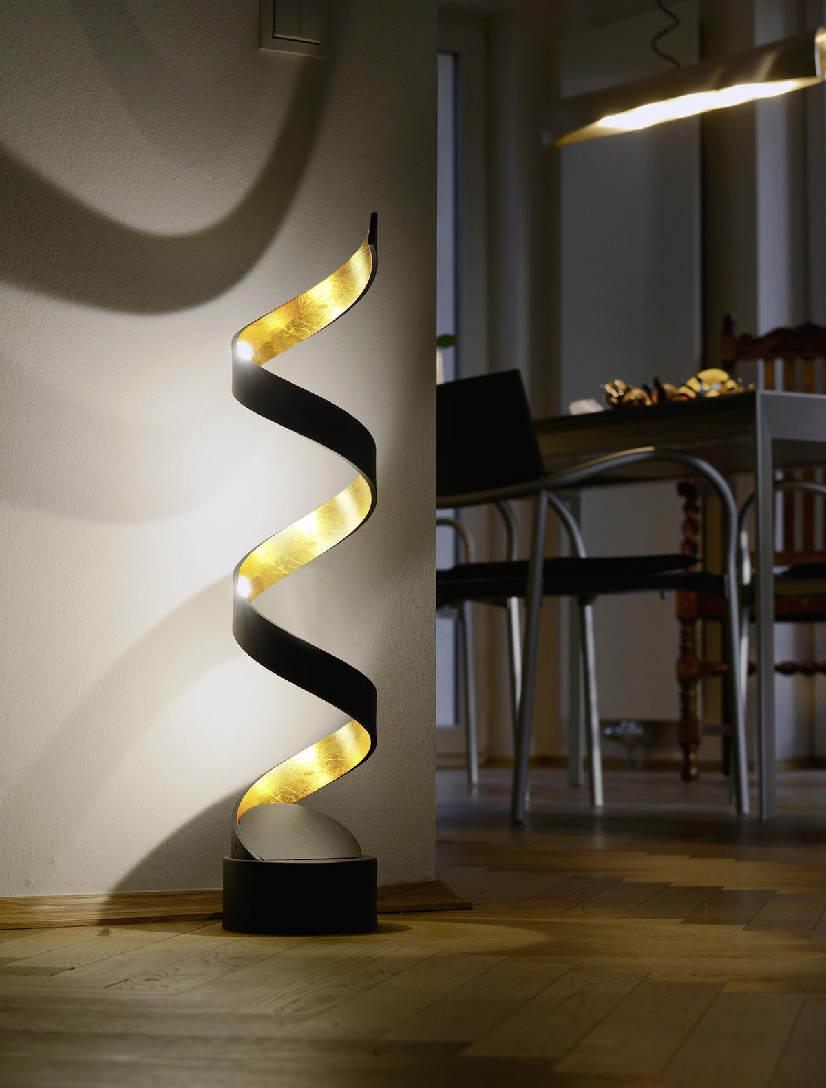 TISCHLEUCHTE 14,5/66 cm   - Goldfarben/Schwarz, Design, Metall (14,5/66cm)