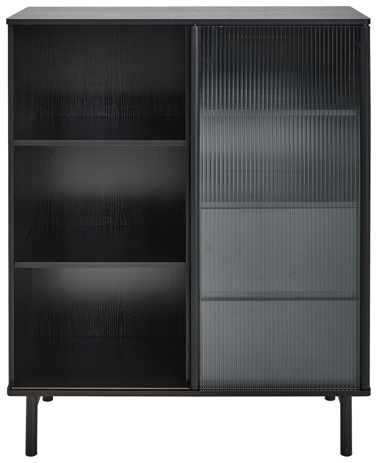 Highboard Nordic  in 100/120/40 cm  - Schwarz, Design, Glas/Holz (100/120/40cm) - MID.YOU