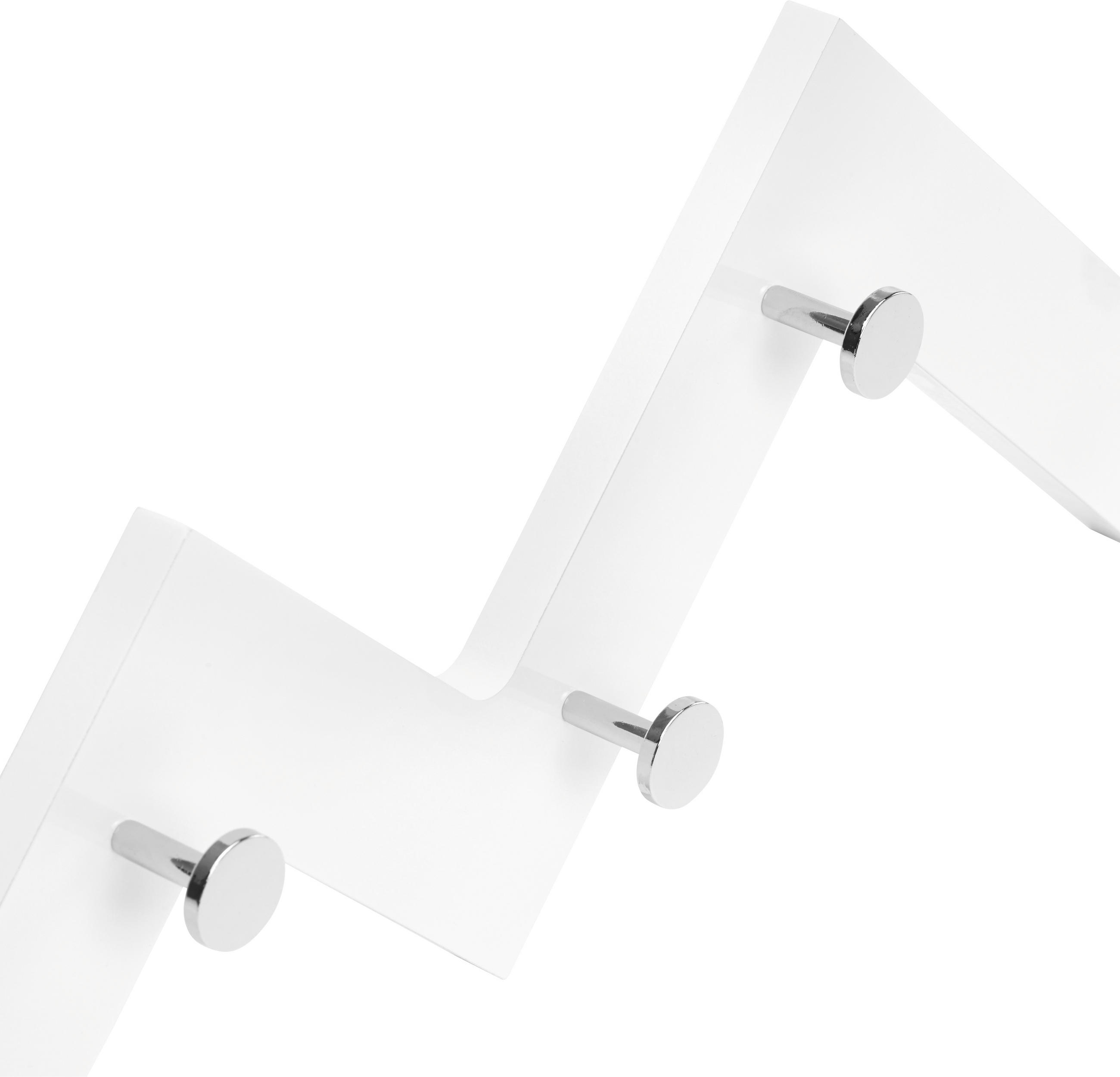 STENSKI OBEŠALNIK - barve kroma/bela, Design, kovina/leseni material (56/34/3cm) - Xora