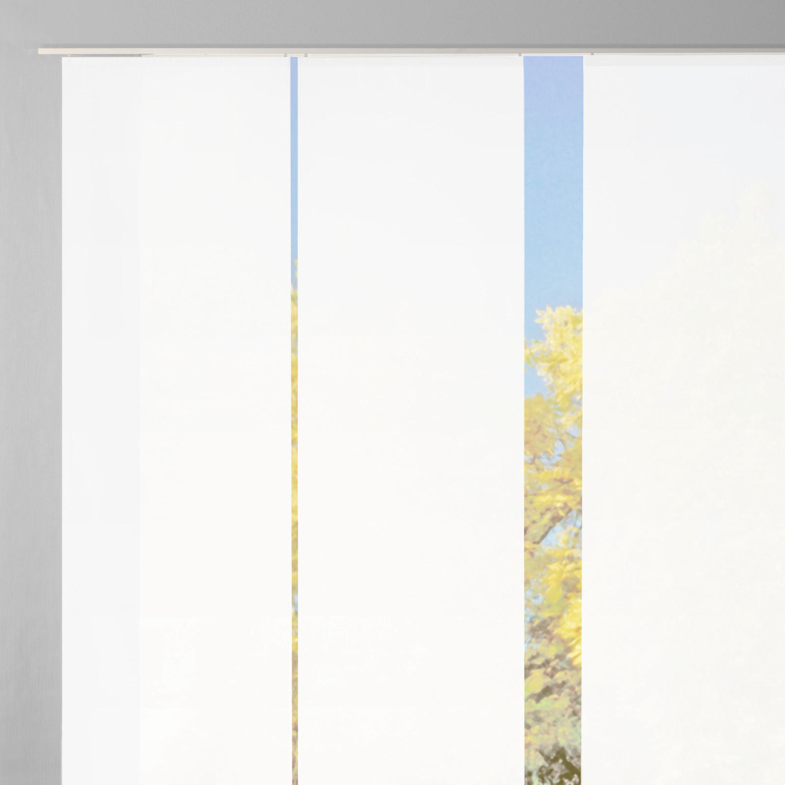 FLÄCHENVORHANG ROM, 6-TLG.  6 Stück  halbtransparent    - Weiß, MODERN, Textil (60/245cm)