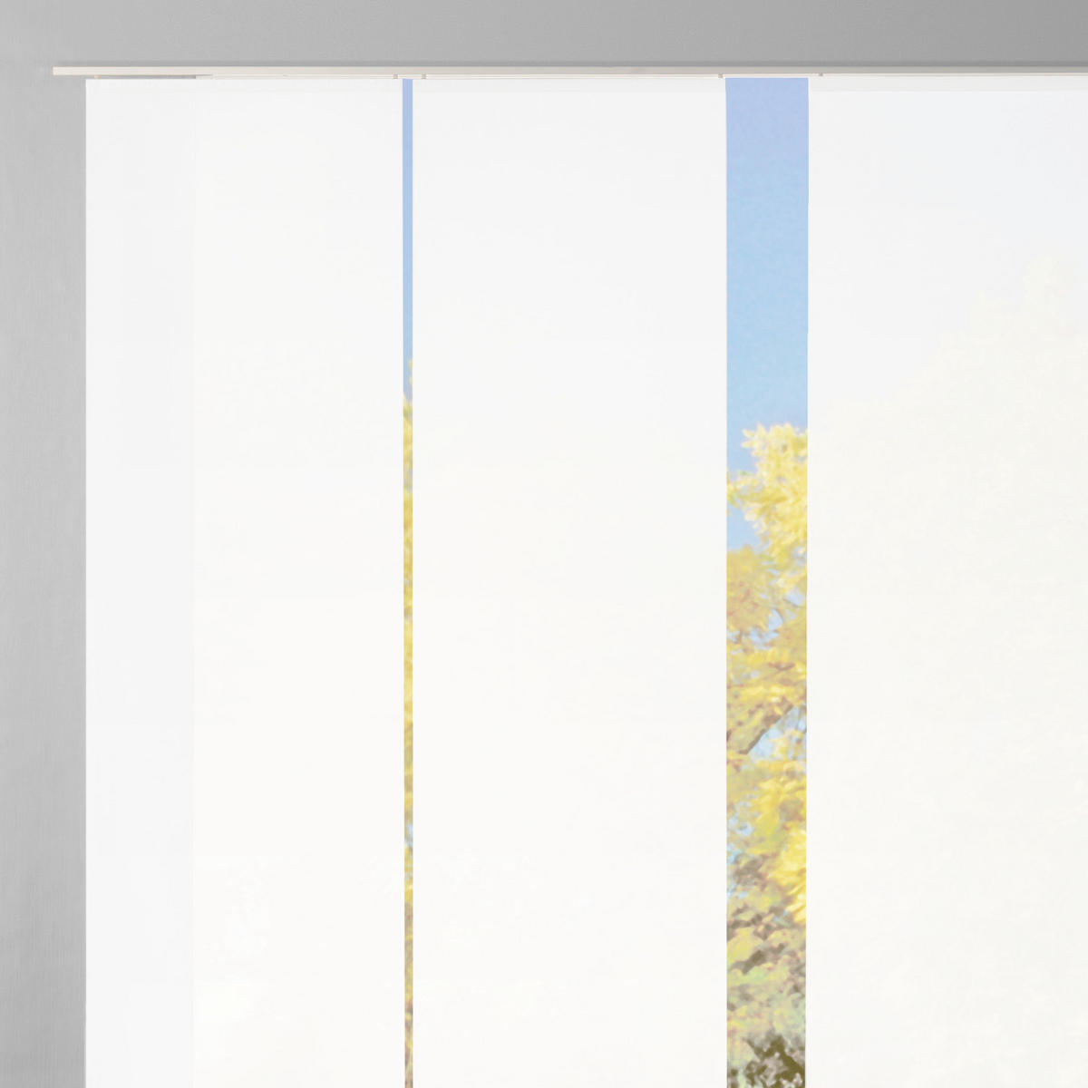 FLÄCHENVORHANG ROM, 6-TLG.  6 Stück  halbtransparent    - Weiß, MODERN, Textil (60/245cm)