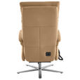 RELAXSESSEL in Leder Honig  - Edelstahlfarben/Honig, Design, Leder/Metall (70/124/85cm) - Cantus