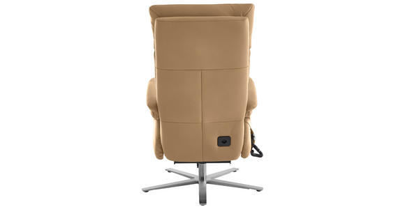 RELAXSESSEL in Leder Honig - Edelstahlfarben/Honig, Design, Leder/Metall (70/124/85cm) - Cantus