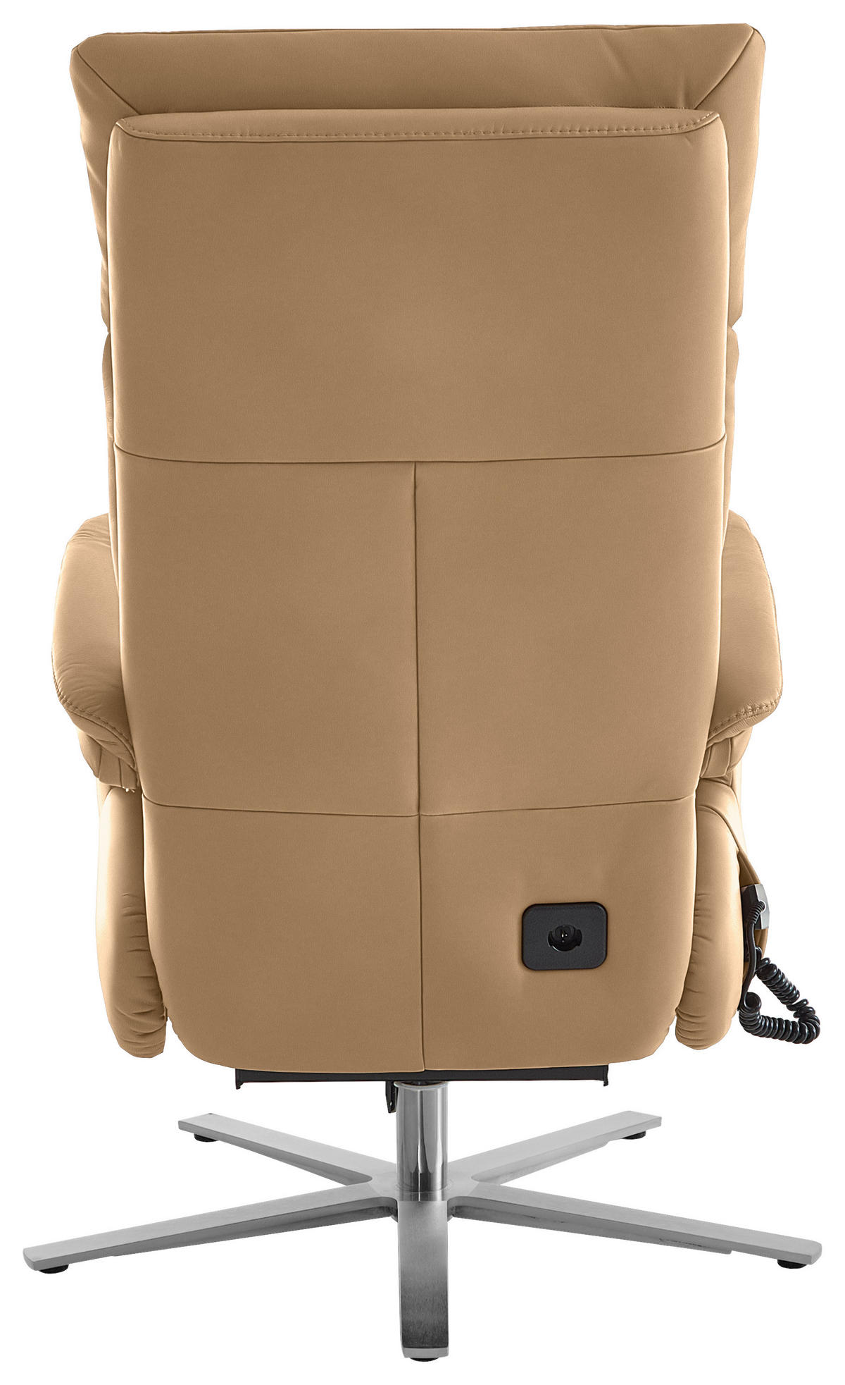 RELAXSESSEL in Leder Honig  - Edelstahlfarben/Honig, Design, Leder/Metall (70/124/85cm) - Cantus