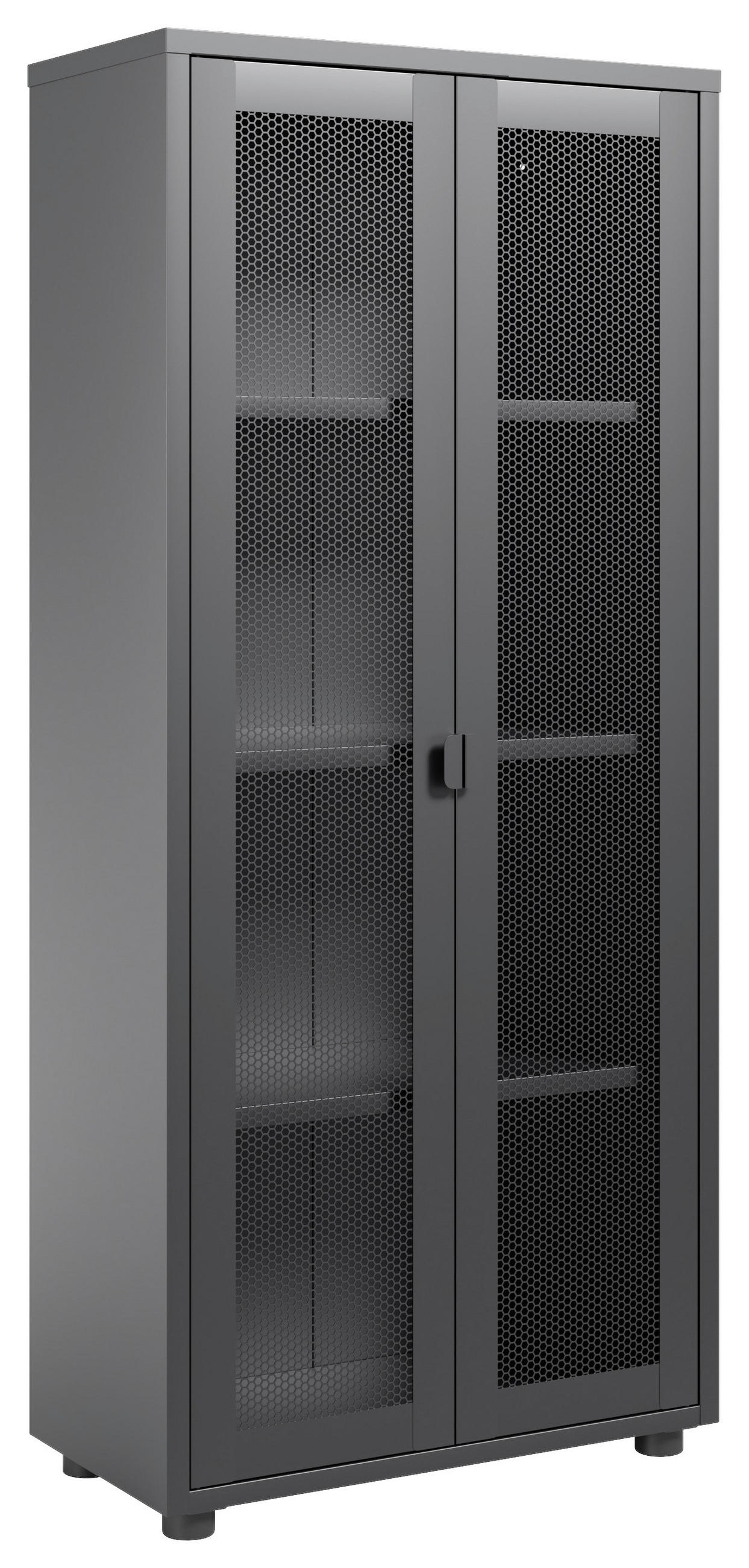 MIDISCHRANK 60/135/30 cm  - Schwarz, Design, Kunststoff/Metall (60/135/30cm) - home24