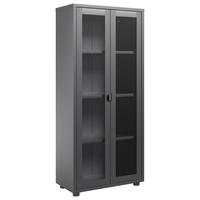 MIDISCHRANK 60/135/30 cm  - Schwarz, Design, Kunststoff/Metall (60/135/30cm) - home24