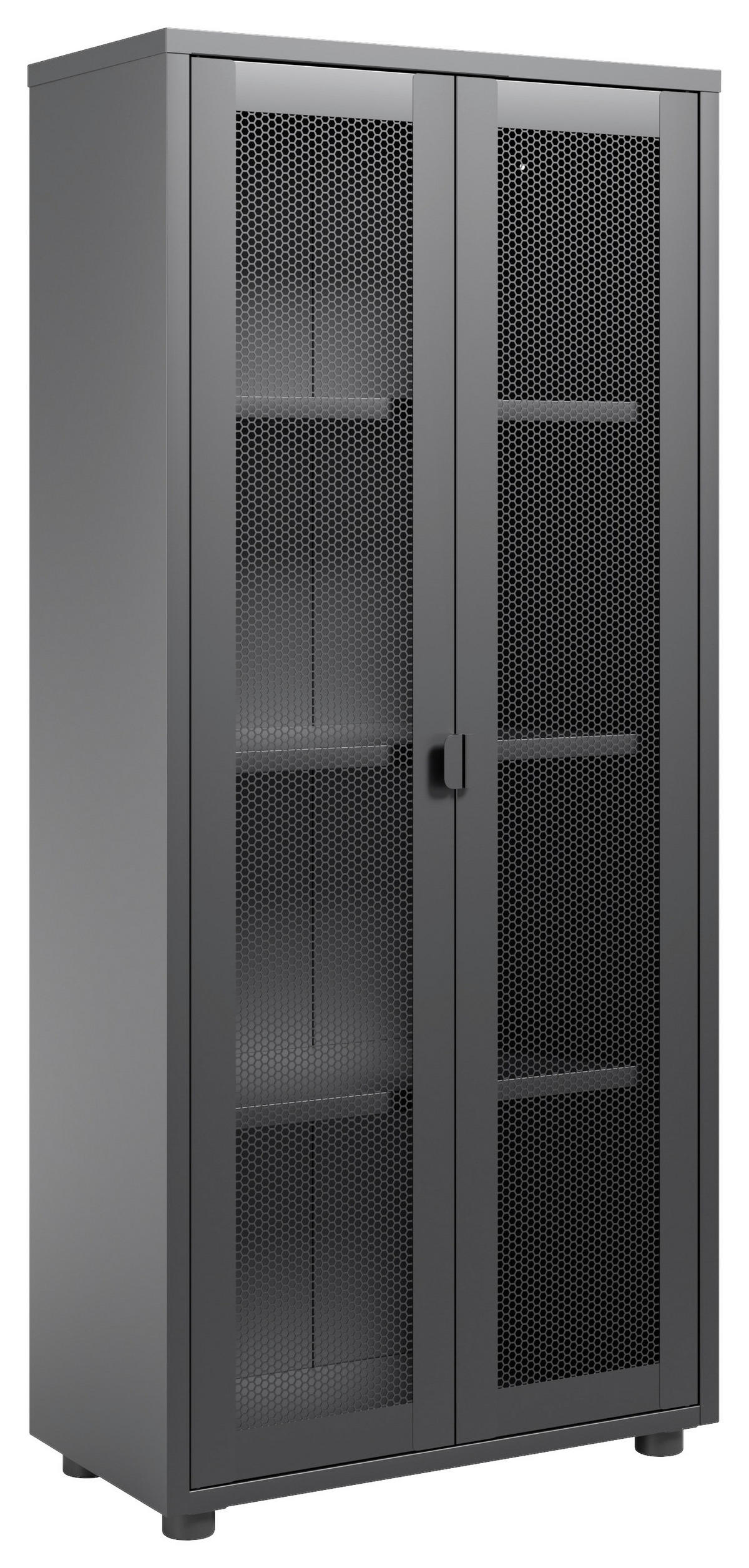 MIDISCHRANK 60/135/30 cm  - Schwarz, Design, Kunststoff/Metall (60/135/30cm) - home24