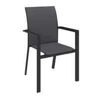 STAPELSESSEL Aluminium Hellgrau, Dunkelgrau  - Dunkelgrau/Hellgrau, Design, Textil/Metall (56/88/64cm) - Ambia Garden