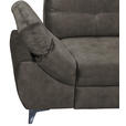 ECKSOFA Anthrazit Velours  - Anthrazit/Hellgrau, KONVENTIONELL, Kunststoff/Textil (275/218cm) - Carryhome