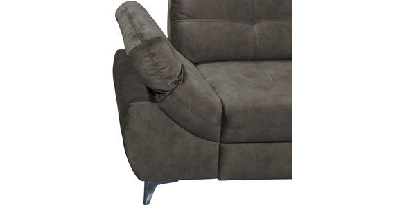 ECKSOFA Anthrazit Velours  - Anthrazit/Hellgrau, KONVENTIONELL, Kunststoff/Textil (275/218cm) - Carryhome