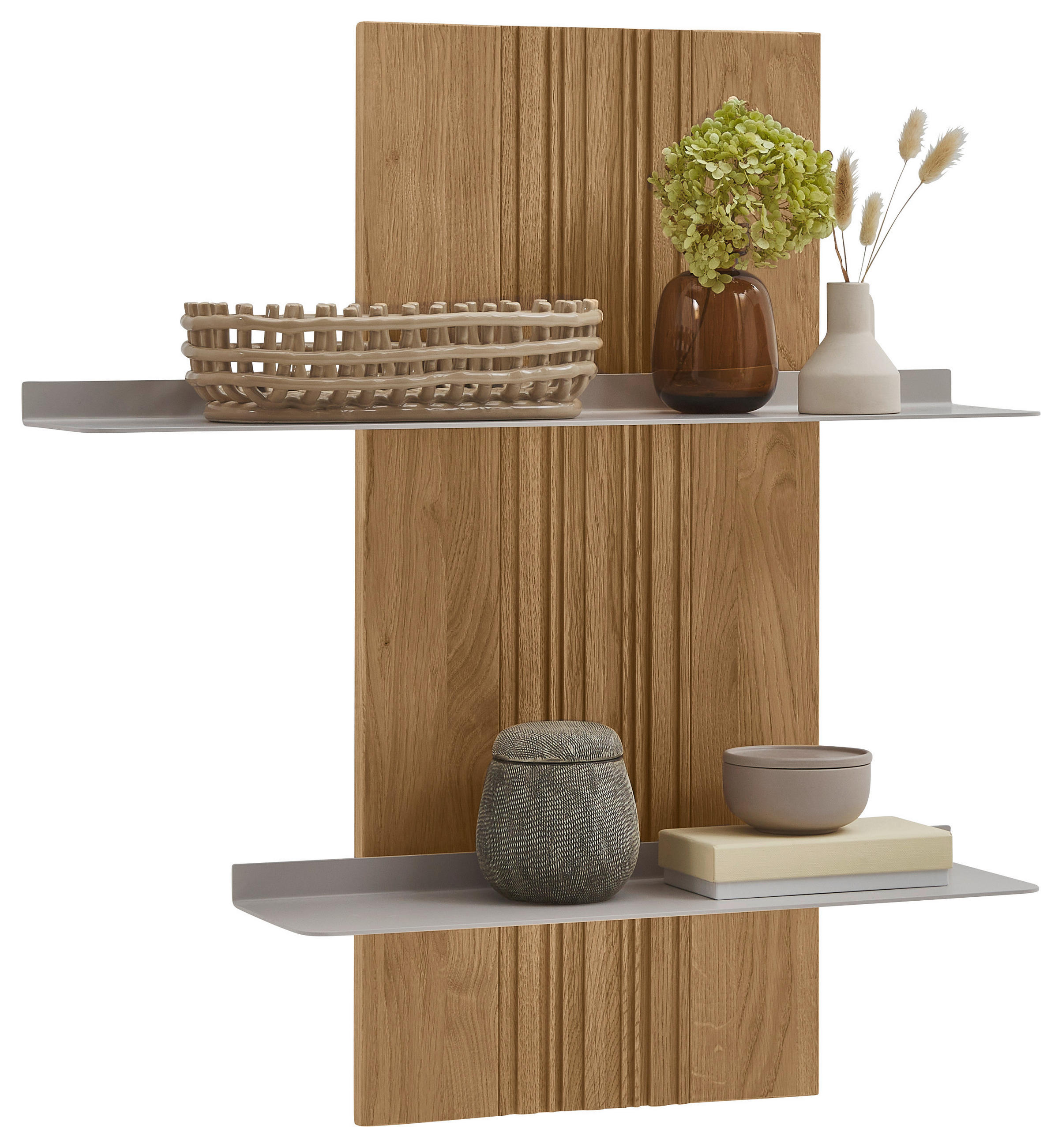 WANDBOARD Wildeiche massiv Perlmutt, Wildeiche  - Wildeiche/Perlmutt, Design, Holz/Metall (70/77/20,8cm) - Valnatura