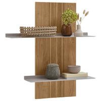 WANDBOARD Wildeiche massiv Perlmutt, Wildeiche  - Wildeiche/Perlmutt, Design, Holz/Metall (70/77/20,8cm) - Valnatura