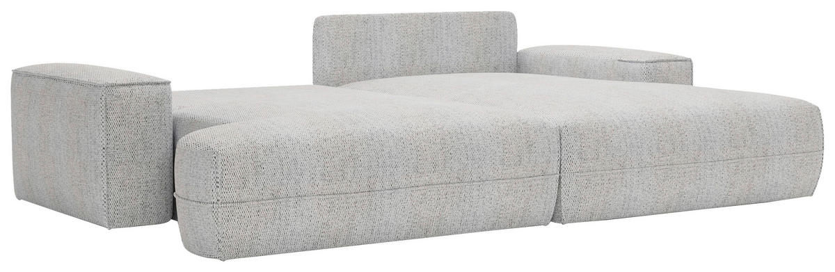 ECKSOFA in Struktur Hellgrau  - Hellgrau/Schwarz, Design, Kunststoff/Textil (272/156cm) - Livetastic