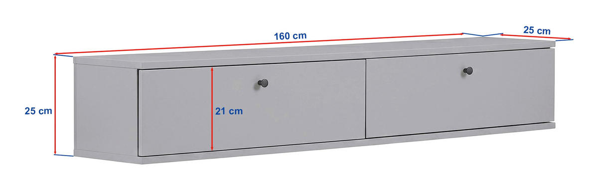 TV-ELEMENT Holzwerkstoff Walnussfarben  - Walnussfarben, MODERN, Holzwerkstoff (160/25/25cm) - MID.YOU