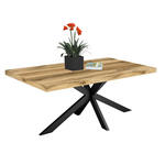 ESSTISCH in Metall, Holzwerkstoff 210/100/78,4 cm   - Eichefarben/Schwarz, KONVENTIONELL, Holzwerkstoff/Metall (210/100/78,4cm) - Hom`in