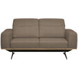 2-SITZER-SOFA in Leder Hellbraun  - Hellbraun/Schwarz, Design, Leder/Holz (174/76-97/102cm) - Novel
