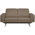 2-SITZER-SOFA in Leder Hellbraun  - Hellbraun/Schwarz, Design, Leder/Holz (174/76-97/102cm) - Novel