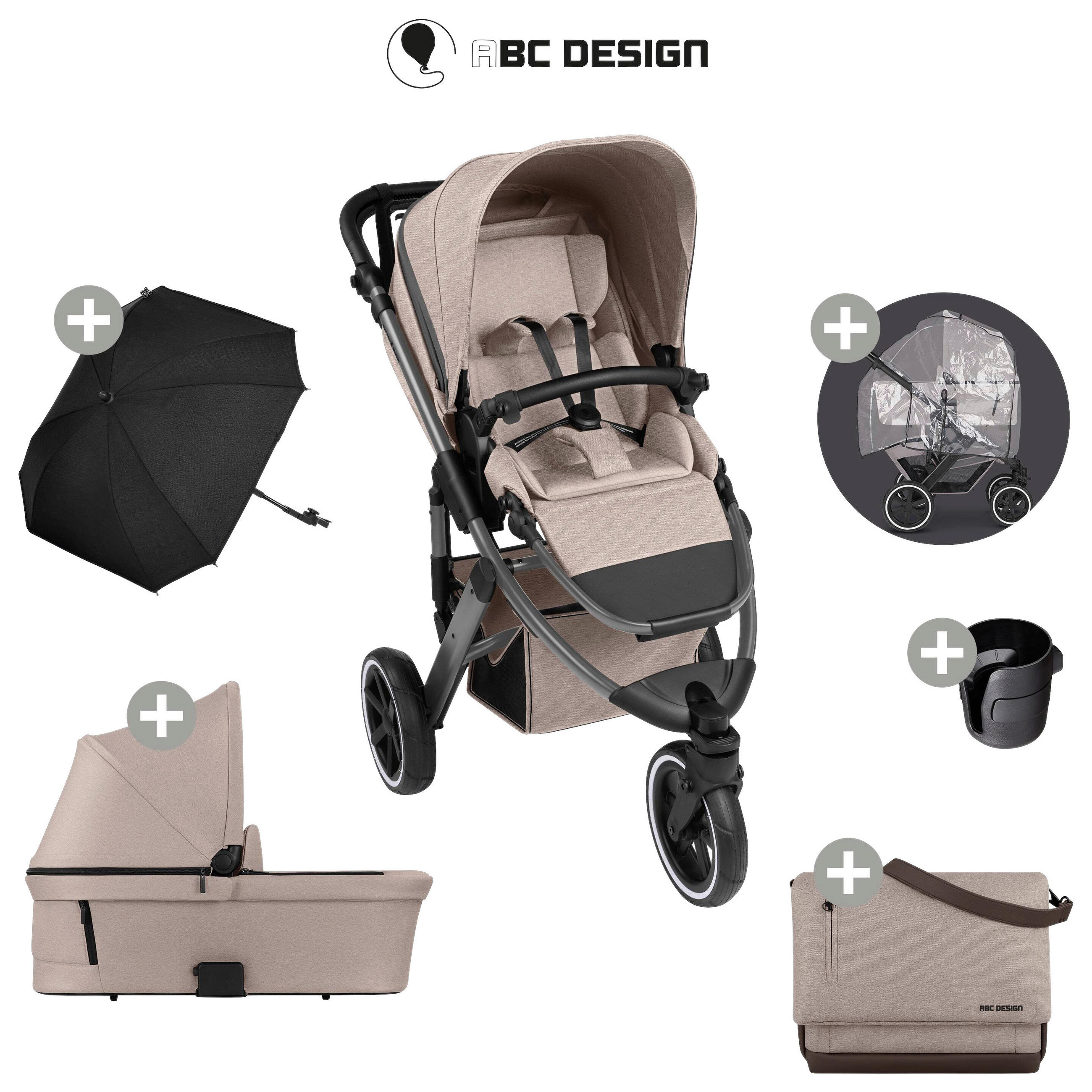 (6ER SET) Sommer Aktion  Salsa 5 Run Sommer Set  Camel  - Beige/Schwarz, Basics, Textil/Metall (65/122/95cm) - ABC Design