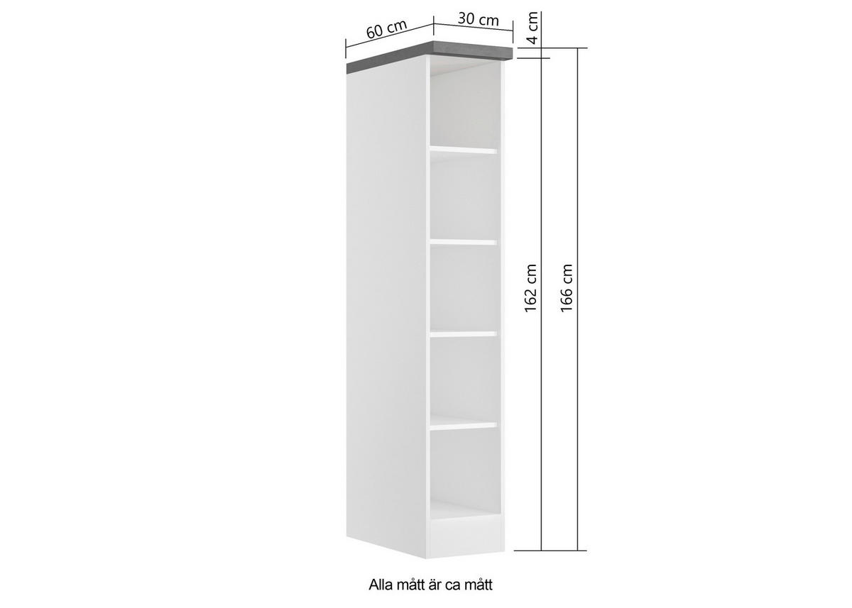 HYLLA i 30/166/60 cm grå, vit  - vit/grå, Lifestyle, trämaterial (30/166/60cm) - Held