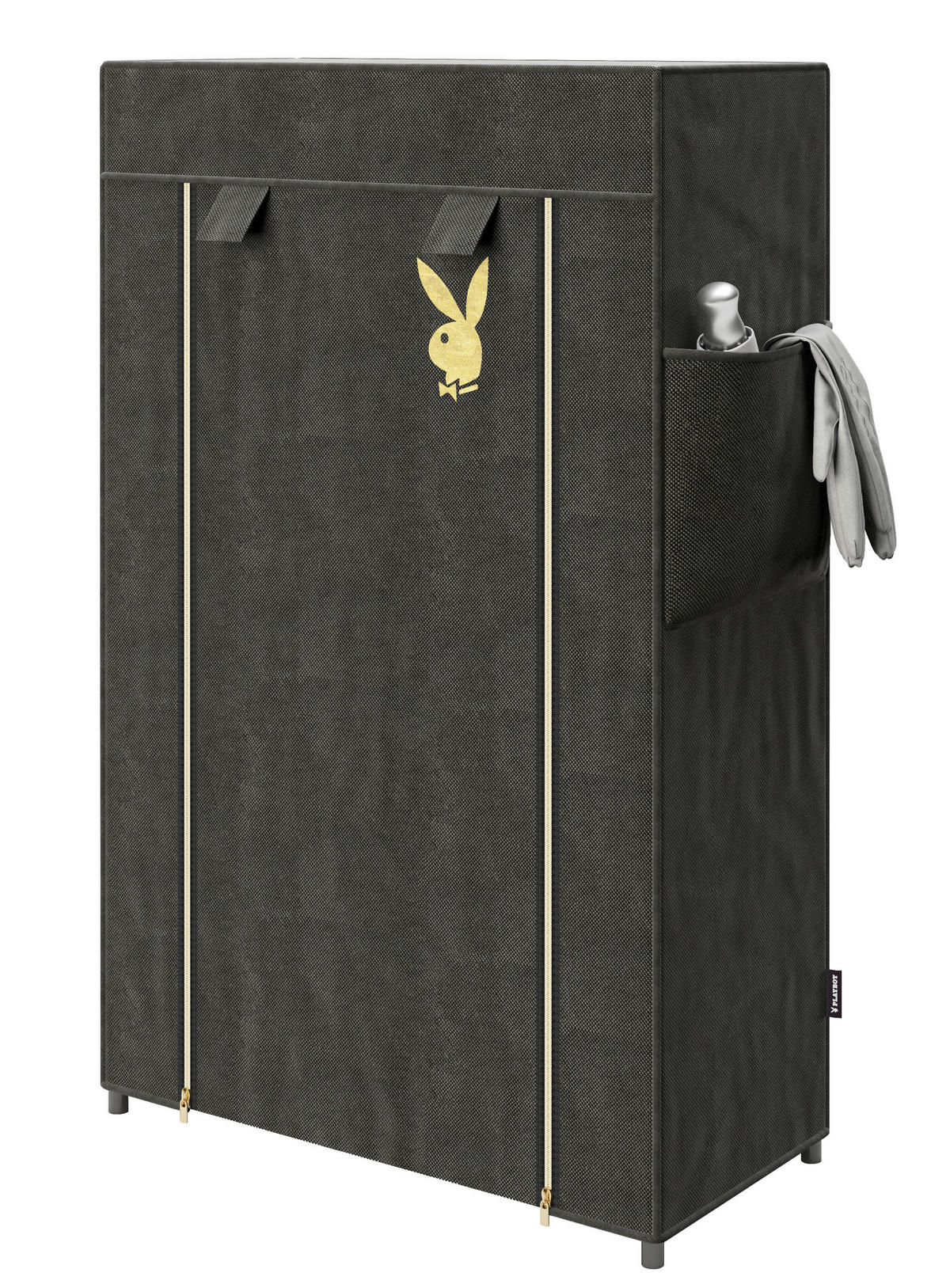 SCHUHSCHRANK PLAYBOY  in 58/90/28 cm  - Schwarz, Basics, Kunststoff/Textil (58/90/28cm) - Playboy