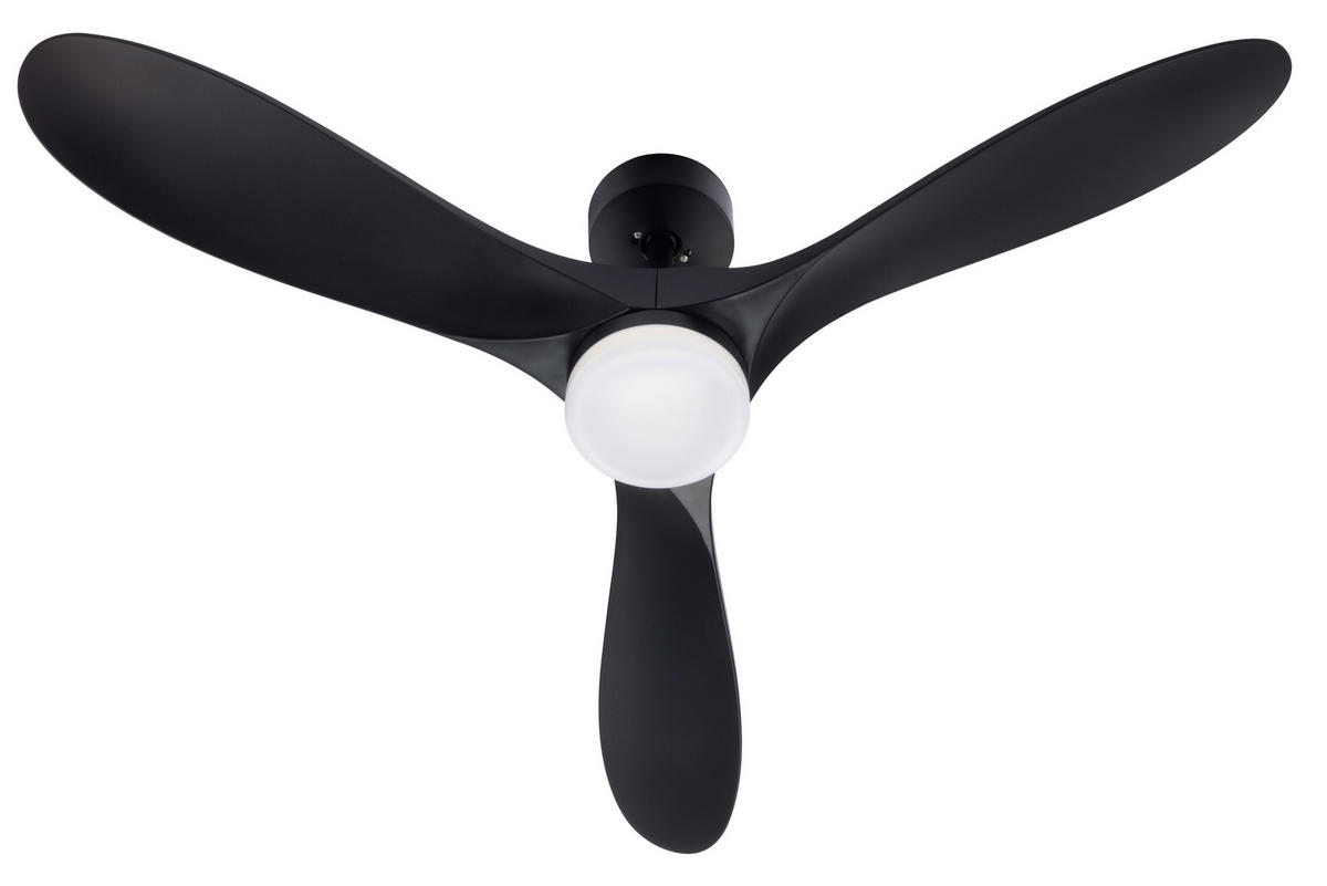 DECKENVENTILATOR - Schwarz, Basics, Kunststoff/Metall (132/3,5cm) - Mican