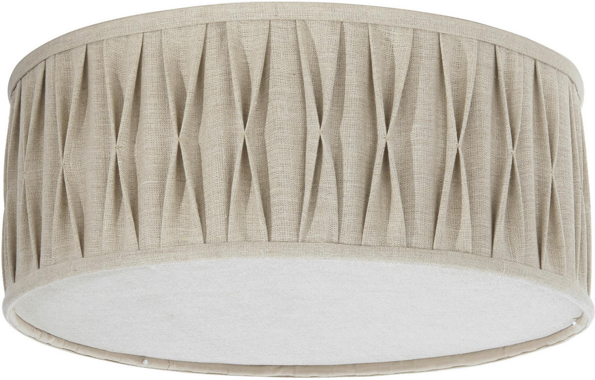 TAKLAMPA PR Home Plissé 45/18 cm  - cremefärgad, Natur, textil (45/18cm)